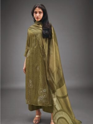 Cotton Silk Suit (Olive Colour)