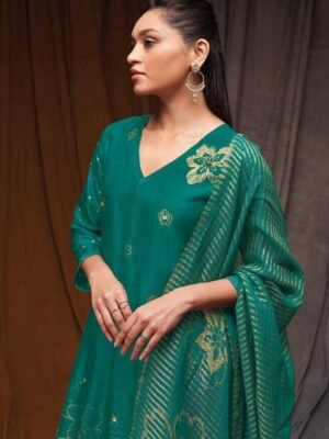 Bemberg Russian Silk Suit (Rama Green Colour)